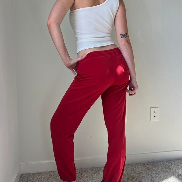 Vintage red drawstring joggers classic - Picture 3 of 8